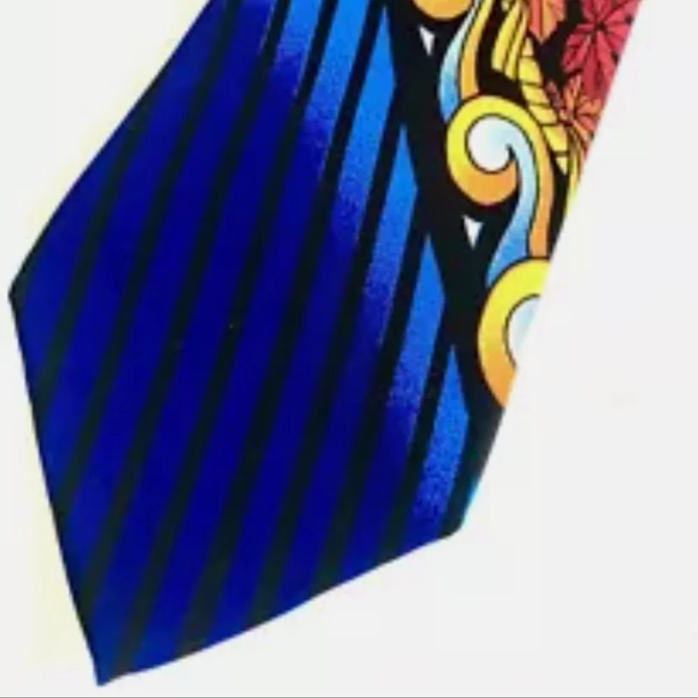 Rare Rush Limbaaug + no boundaries Blue Autumn Leaves Silk Tie